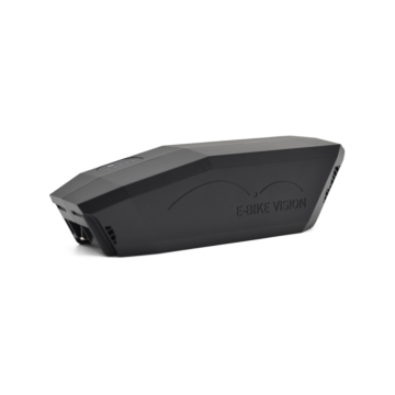 Tredjedels visning af Bosch Powerpack 360 Performance/Active stel E-Bike Vision cykelbatteri. Batteriet er tydeligt synligt.