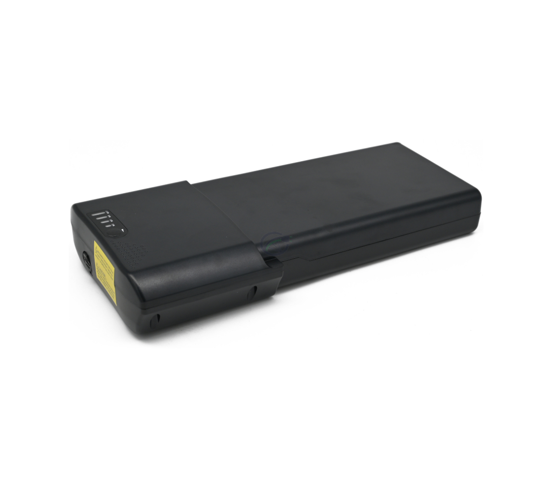 Trekvartsvue af Ansmann 36V 14Ah Compatible cykelbatteri.