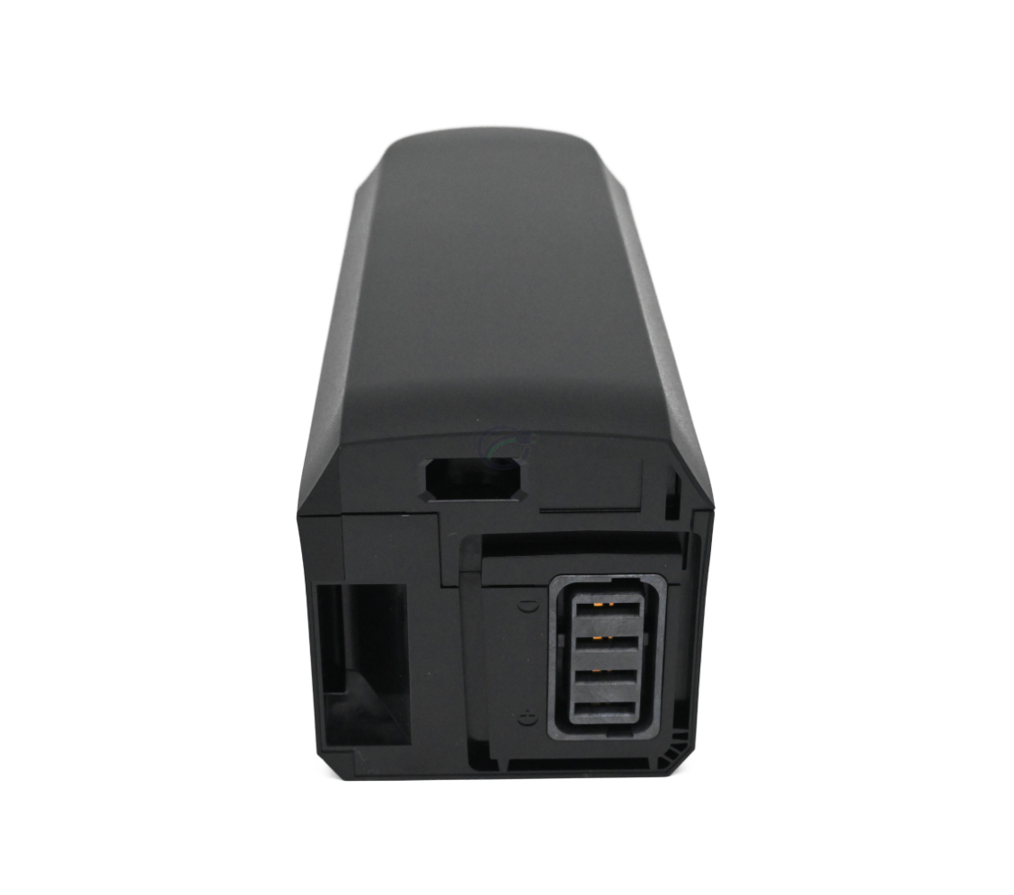 foto af Shimano BT-E6010 36V 11.6Ah fra toppen og bagsiden af batteriet