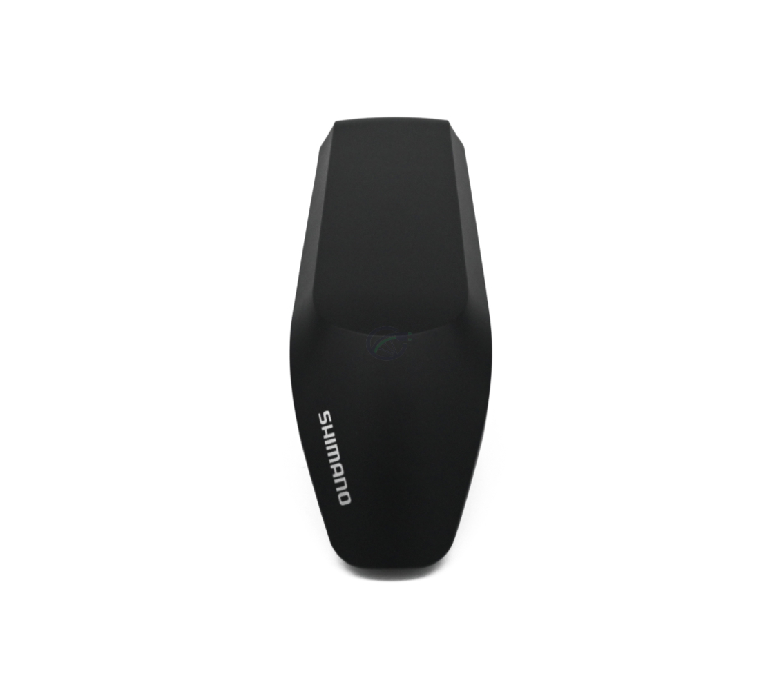 foto af Shimano BT-E6010 36V 11.6Ah, hvor du kan se forsiden og toppen af batteriet godt, så Shimano-logoet er tydeligt læseligt