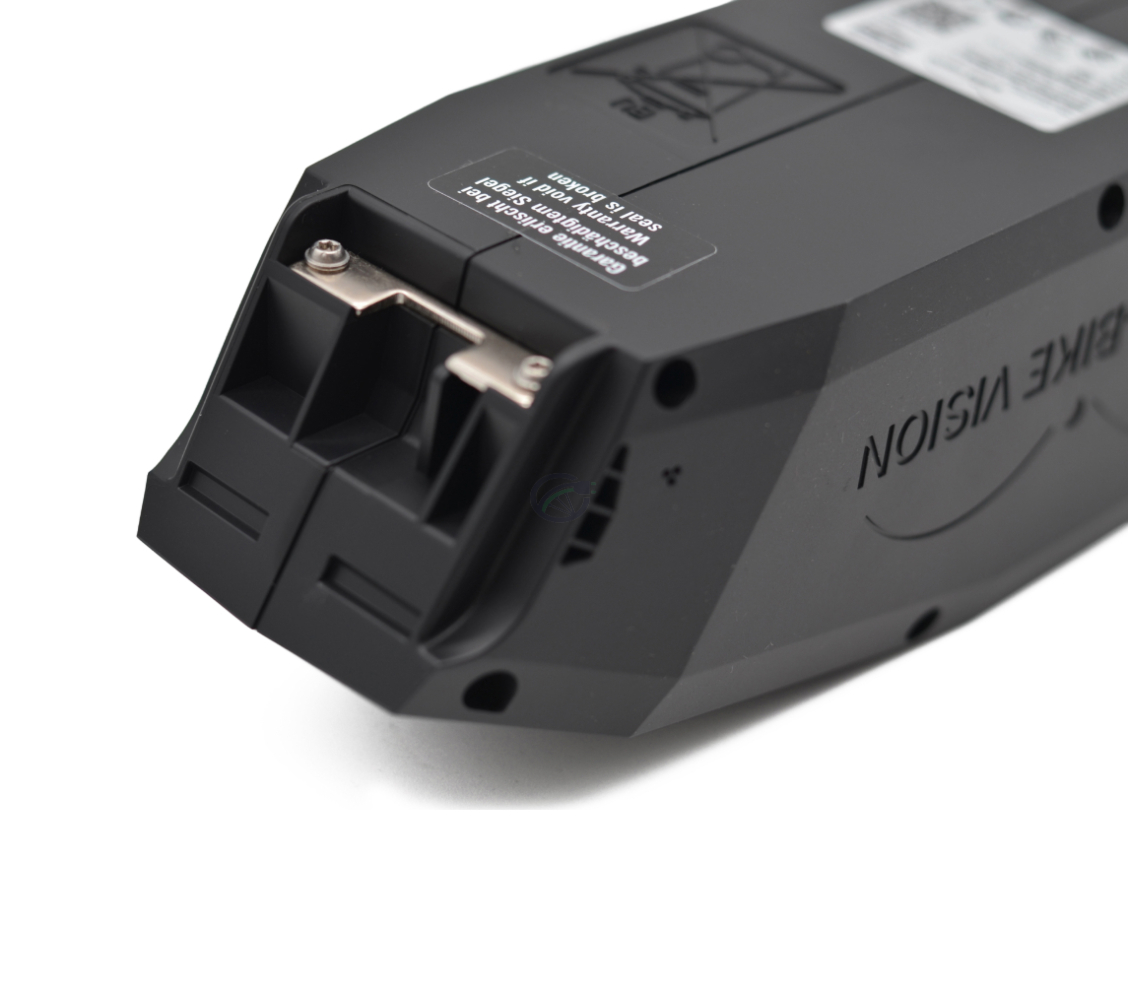 Nærbillede af bagsiden af Bosch Powerpack 360 Performance/Active stel E-Bike Vision cykelbatteri.