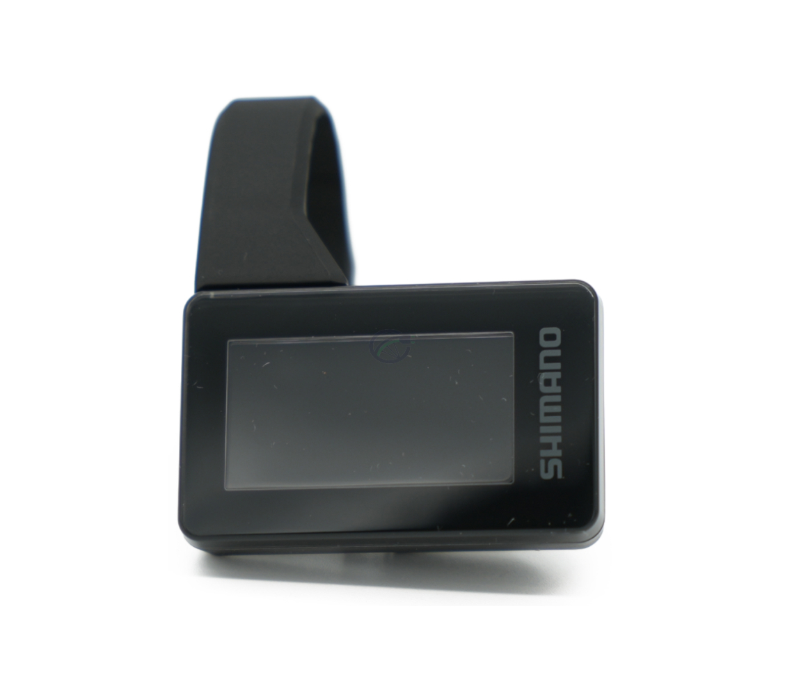 Frontvinkel af Shimano Steps SC-EN600, hvor displayet er tydeligt synligt.
