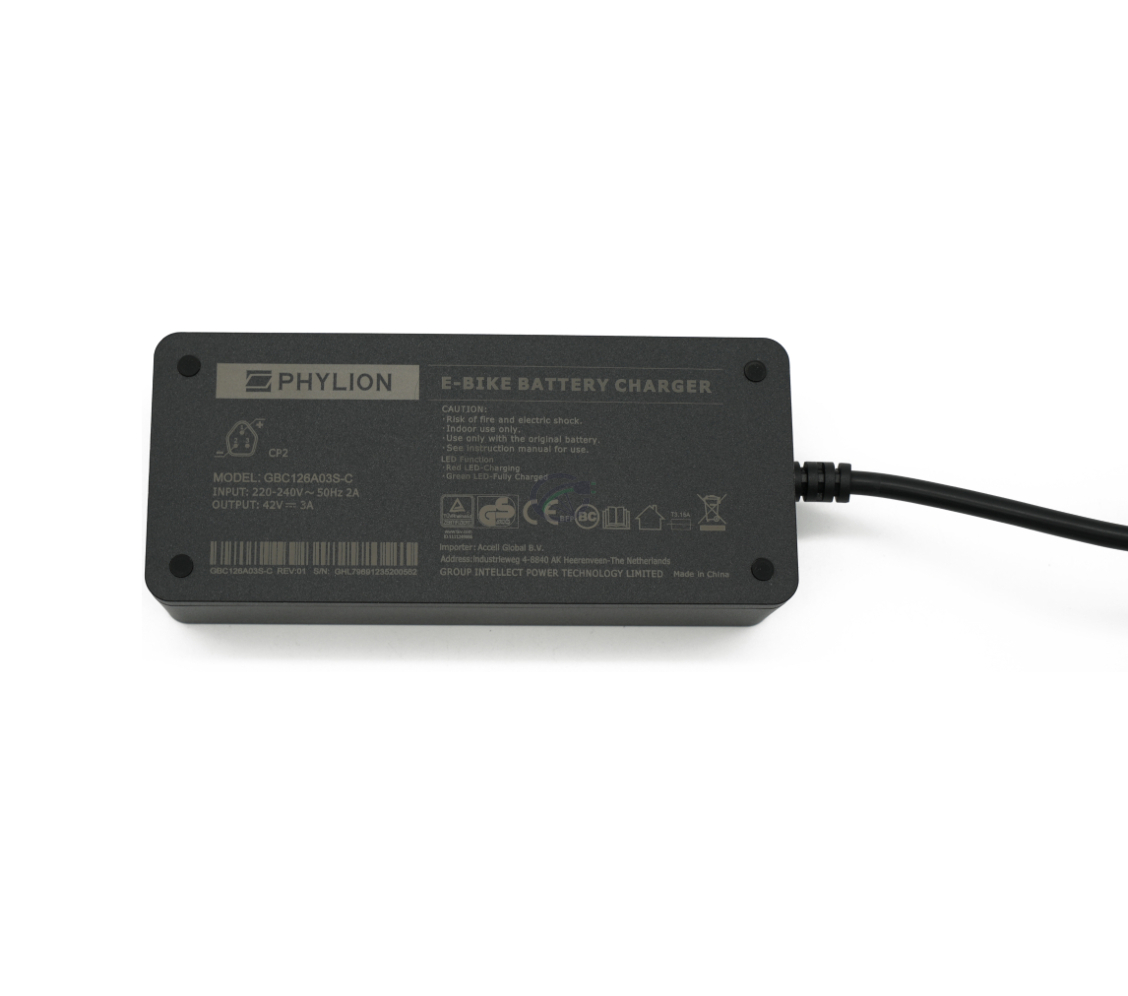 Undersidevisning af Sparta / Batavus E-Motion oplader.