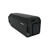 foto af Shimano BT-E6010 36V 11.6Ah bagfra, hvor du kan se batteristikket til cyklen og batteriindikatoren, der viser, hvor meget procent der er tilbage