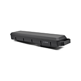 Klart billede af Bosch Powerpack 540 Performance/Active Bagagebærer E-Bike Vision cykelbatteri. Billedet er en trekvart visning, batteriindikatoren og håndtaget er tydeligt synlige.