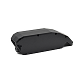 Sidebillede af Bosch Powerpack 540 Performance/Active stel E-Bike Vision cykelbatteri. Billedet er taget fra en højere vinkel, hvilket gør toppen også delvist synlig.