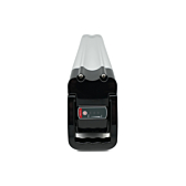 Frontvisning af Phylion XH370-12J Silverfish 37V 12Ah Compatible, hvor LED-indikatoren er godt synlig.