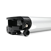 Trekvart vinkel, hvor tilslutningen af Phylion XH370-13J Wall-E 37V 14Ah (2-polet) er tydeligt synlig. Billedet af dette Phylion-batteri er taget fra en lavere vinkel.