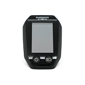 Frontvinkel af Shimano Steps SC-E6010, hvor displayet og knapperne er tydeligt synlige.
