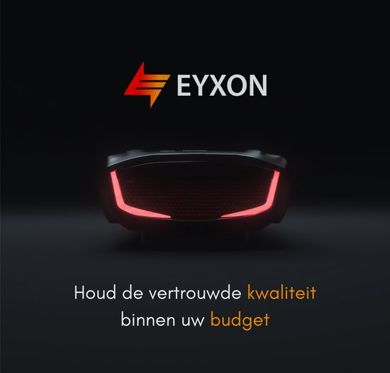 Billede af et EYXON batteri og EYXON-logoet, med tekst. Dette billede linker til en video om EYXON.